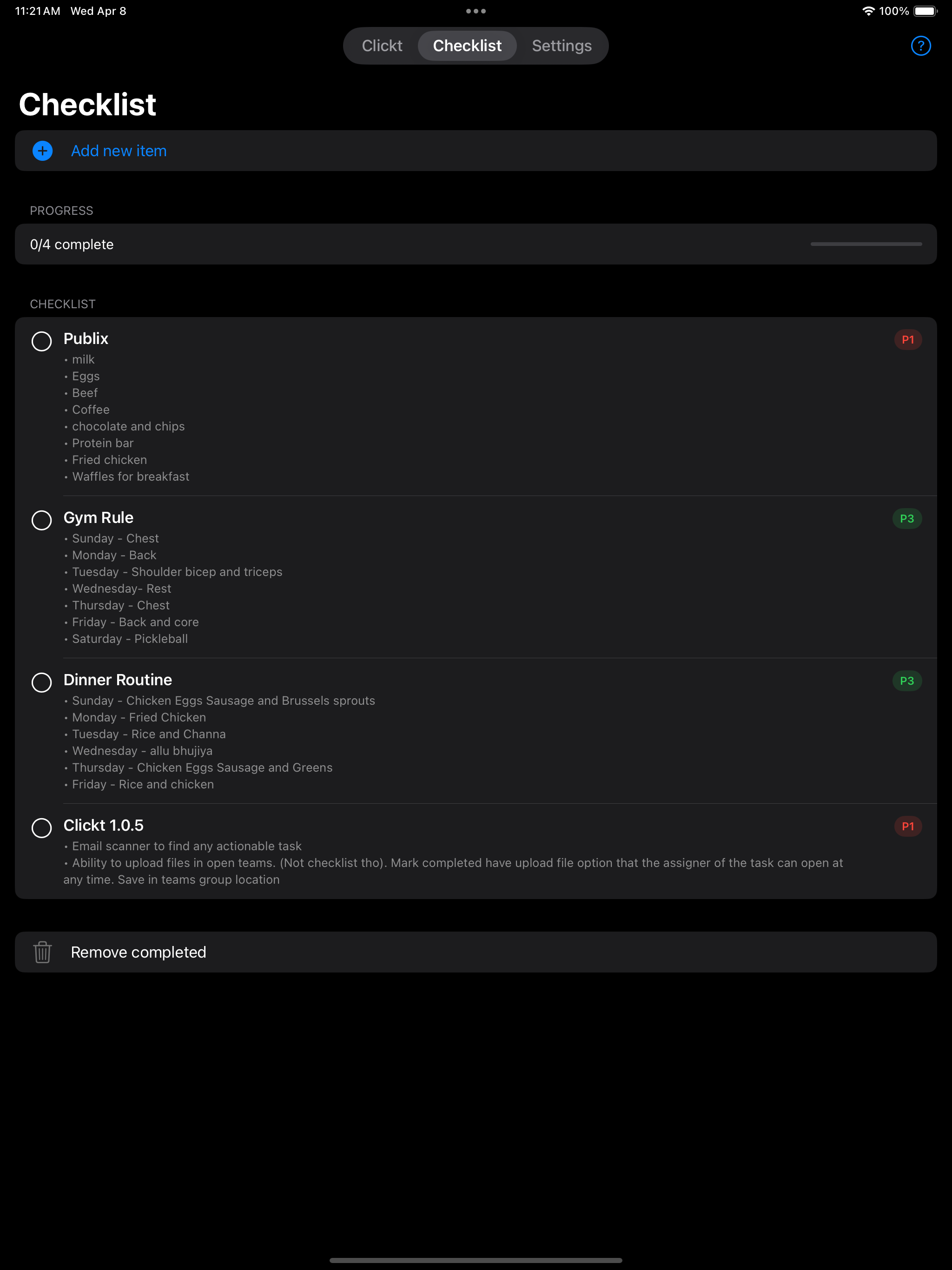 Checklist 1